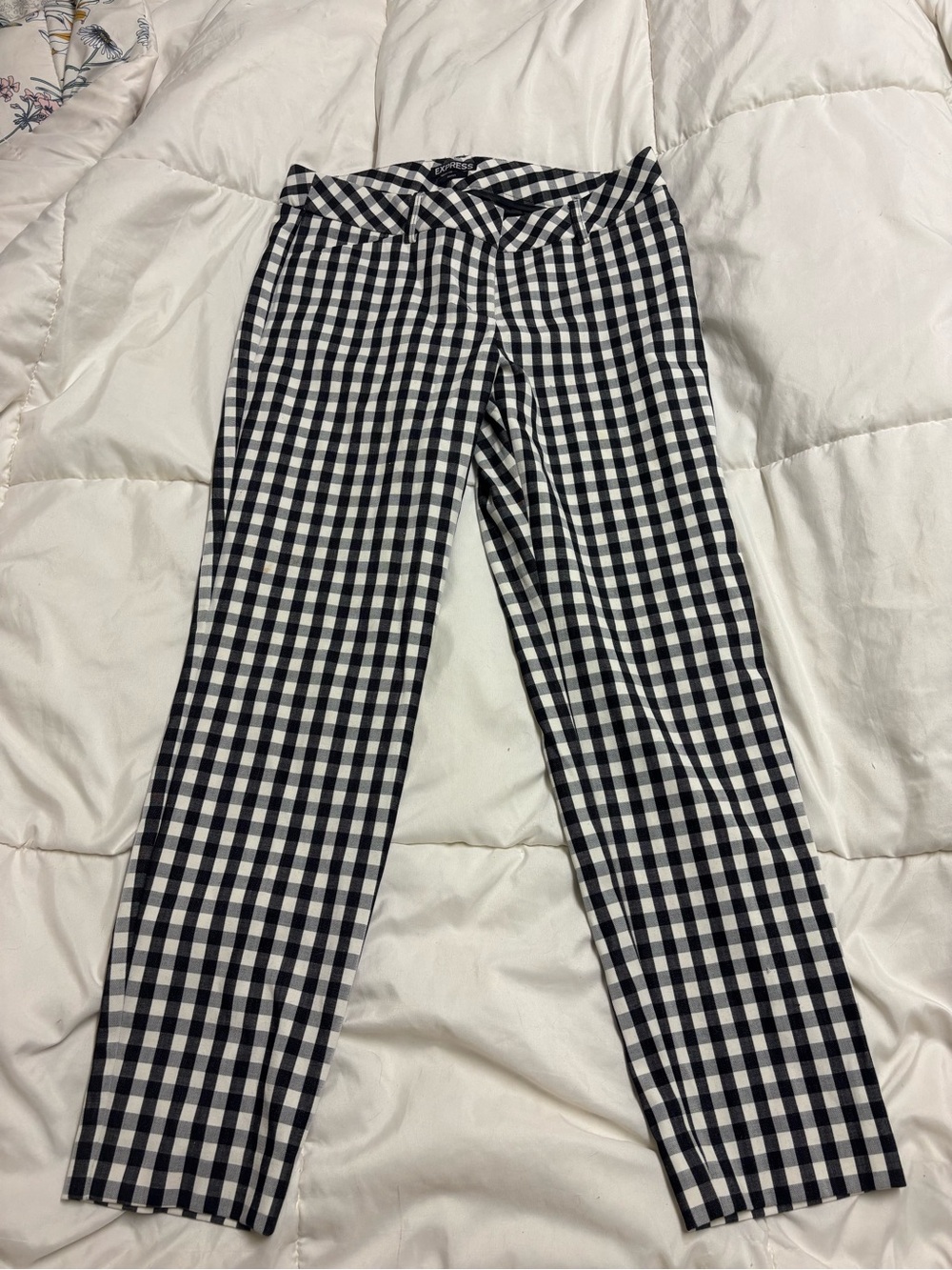 Express Black and White Gingham Pants